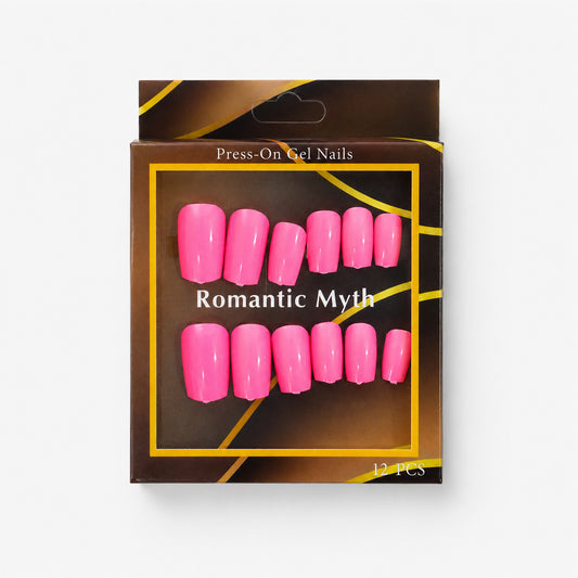 Romantic Myth Hot Pink Press-On Gel Nails – 12 PCS