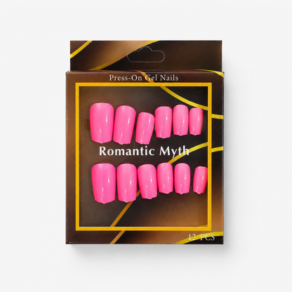 Romantic Myth Hot Pink Press-On Gel Nails – 12 PCS