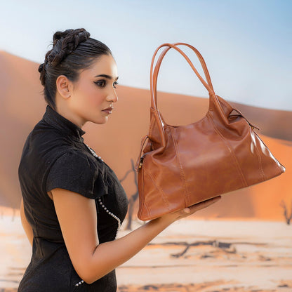 Brown Vintage Hobo Shoulder Bag