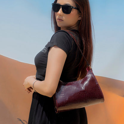 Glossy Top Handle Bag