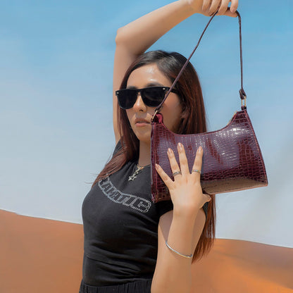 Glossy Top Handle Bag
