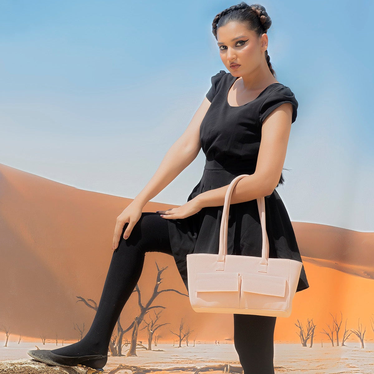 Blush Pink Suede Tote Bag