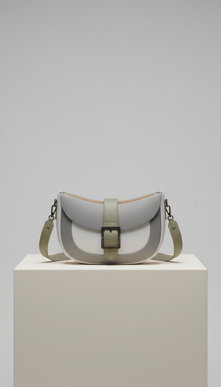 3D Sculpted Crossbody Bag in Pebbled Leather