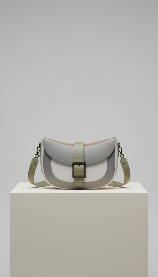 3D Sculpted Crossbody Bag in Pebbled Leather