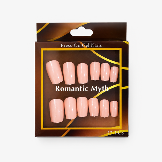 Romantic Myth Soft Blush Nude Press-On Gel Nails – 12 PCS