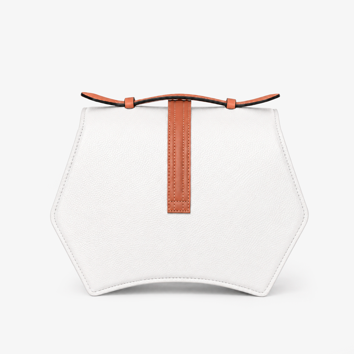 White Geometric Structured Satchel