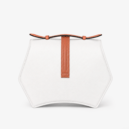 White Geometric Structured Satchel