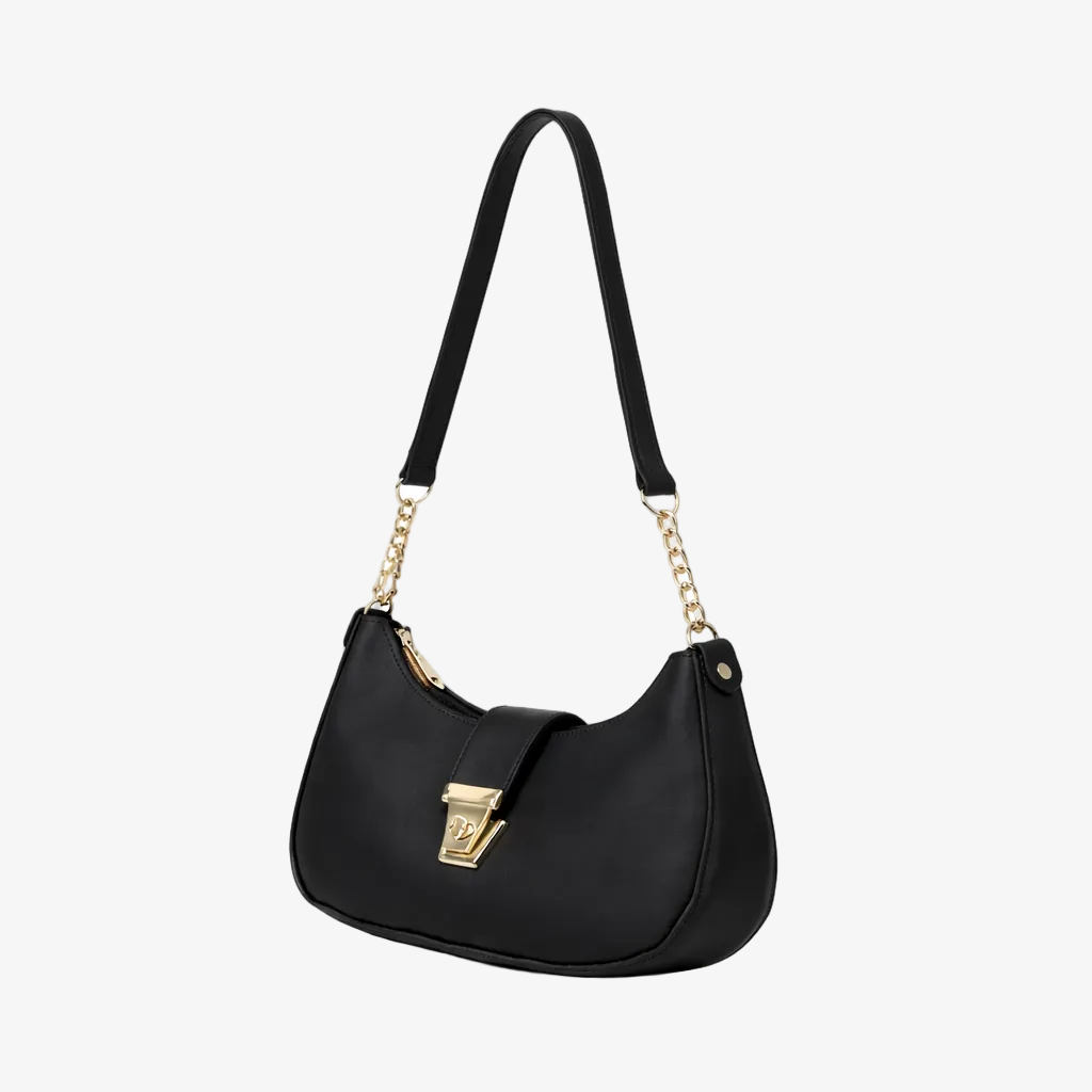 Crescent Shoulder Bag pink side view – FUR