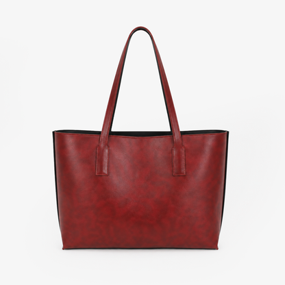 The Two-Tone Luxe Tote | Reversible Black & Wine Red