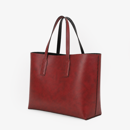 The Two-Tone Luxe Tote | Reversible Black & Wine Red
