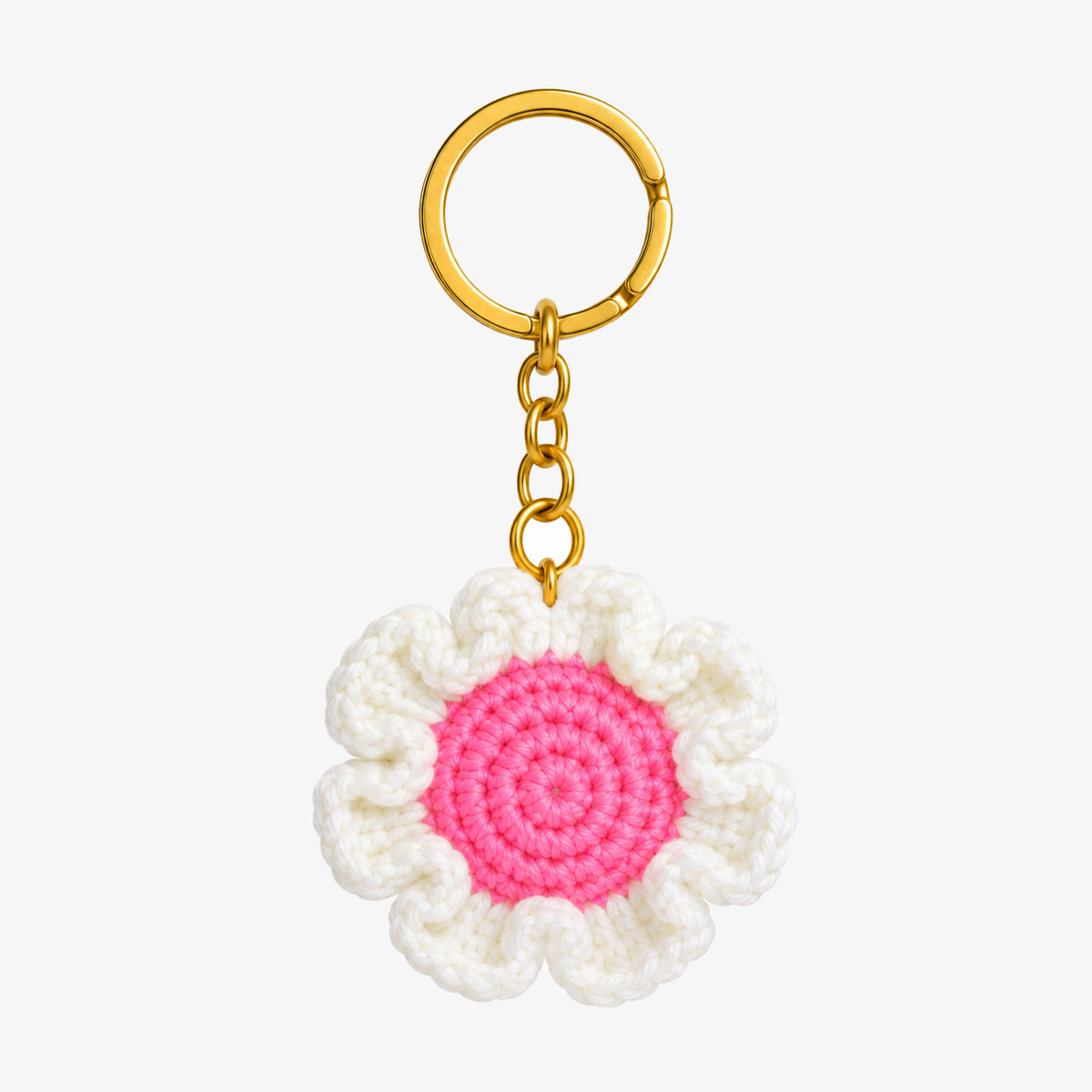 Rosie Crochet Flower Keychain