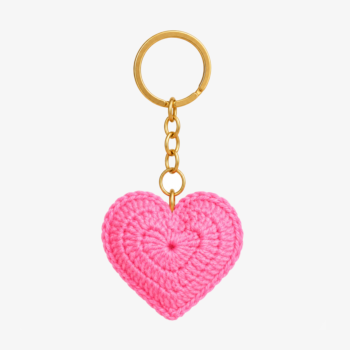 Love Heart Crochet Keychain
